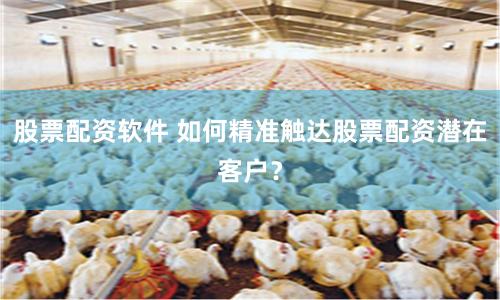 股票配资软件 如何精准触达股票配资潜在客户？
